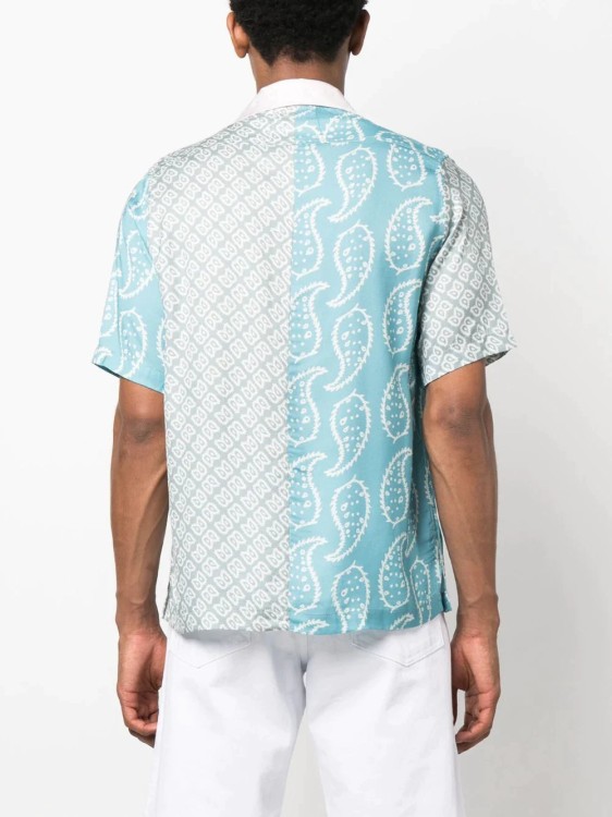 Shop Rhude Bandana-print Short-sleeved Shirt In Blue