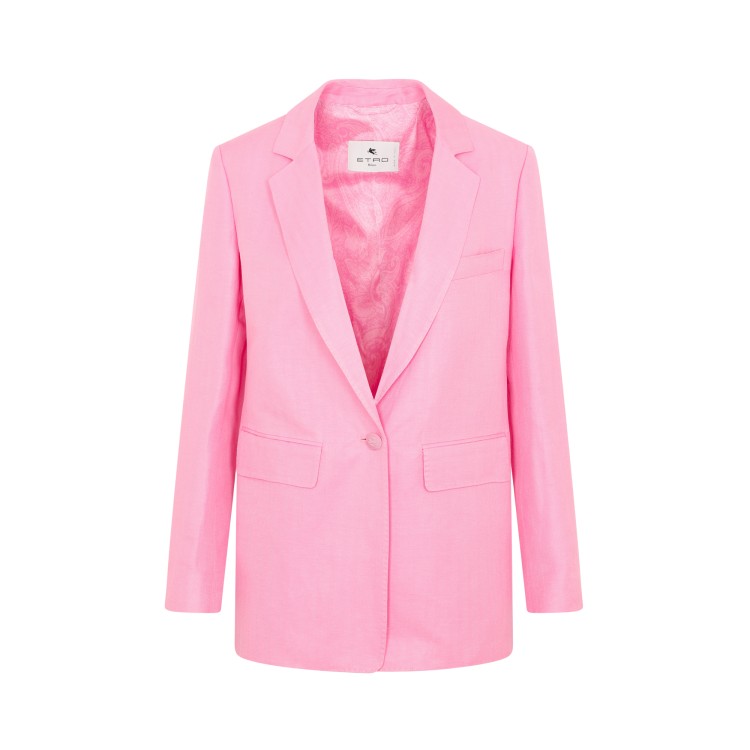 ETRO ETRO PINK LINEN AND SILK FUJI JACKET 