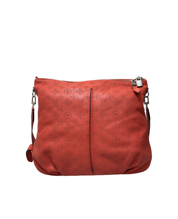 Pre-owned Louis Vuitton Mahina Selene Mm Shoulder Bag In Red
