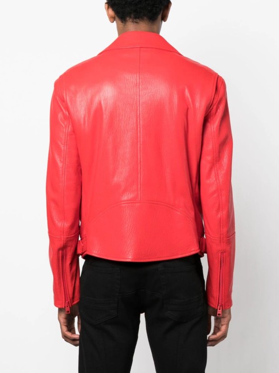 Alexander Mcqueen Red Biker Jacket