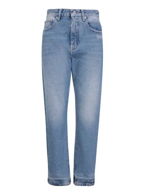 Shop Off-white Straight-leg Blue Jeans