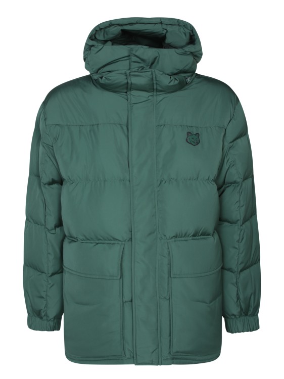 Shop Maison Kitsuné Padded Puffer Jacket With Adjustable Hood In Grey