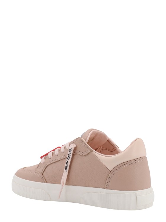 Shop Off-white Leather Sneakers With Iconic Zip-tie In Pink
