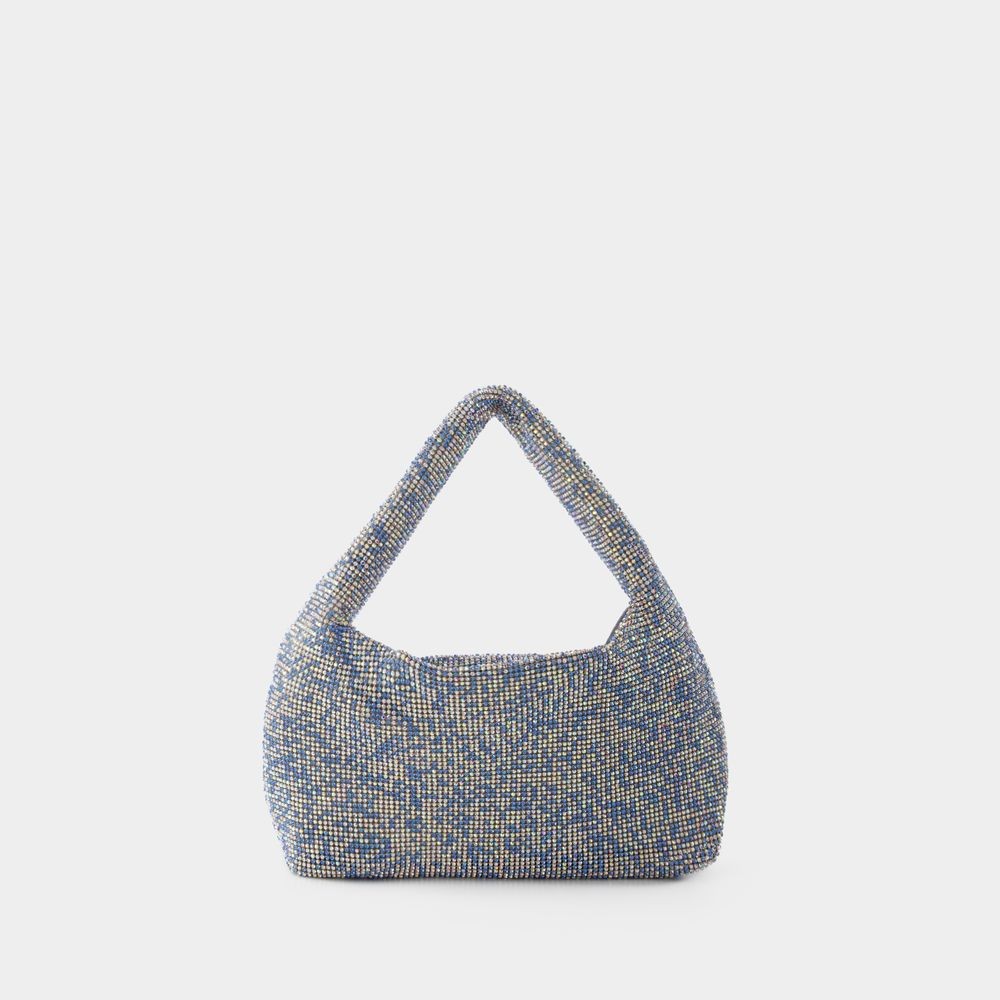 Kara Mini Crystal Mesh Armpit Bag - Polyester - Blue Pixel In Blue