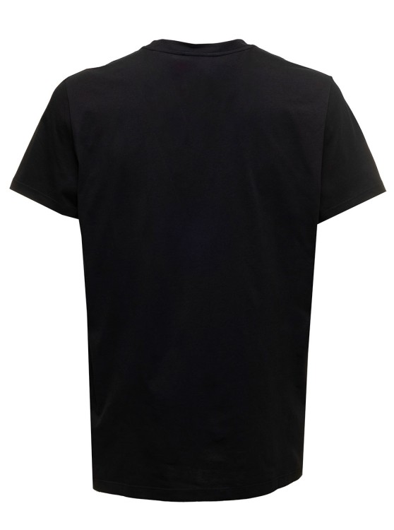 Shop Balmain Black T-shirt With Flock Logo In Cotton