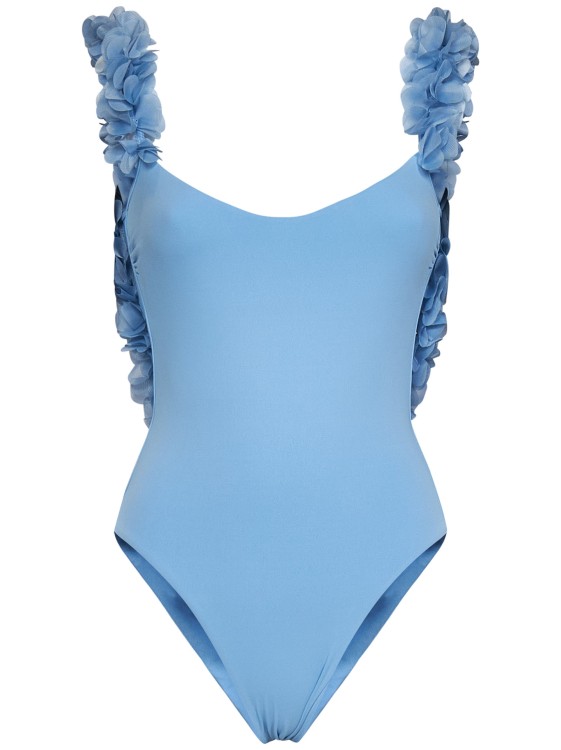 La Reveche Sky-colored Lycra One-piece Swimsuit In Blue