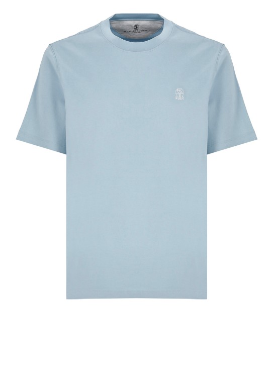 Brunello Cucinelli Light Blue Cotton Tshirt