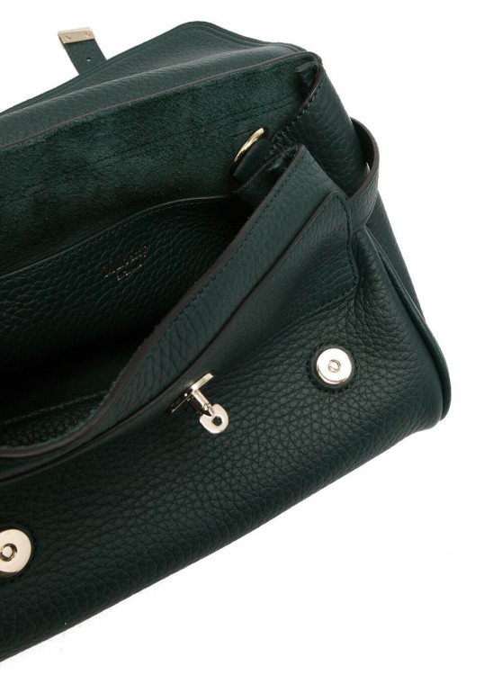 Shop Mulberry Mini Alexa Green Leather Crossbody Bag In Black