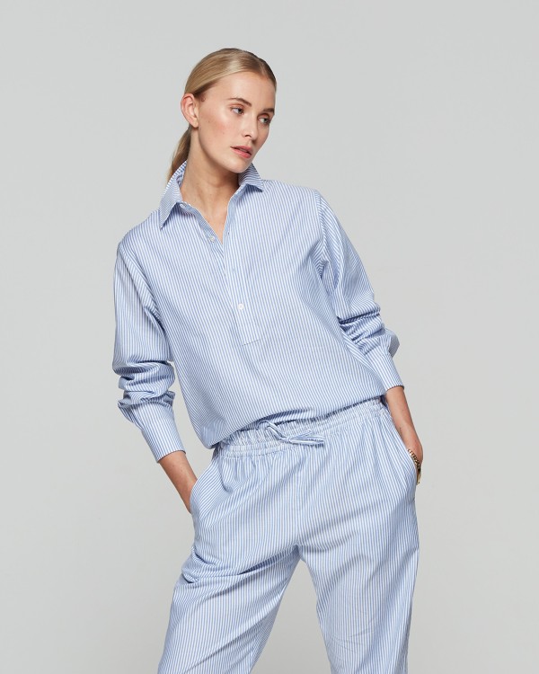 Shop Serena Bute Striped Summer George Shirt - Blue/white