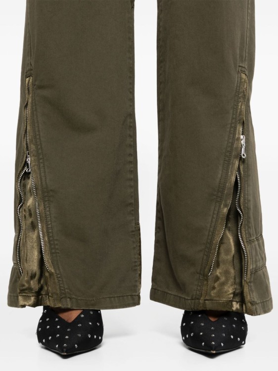 Shop Blumarine Military Green Straight Leg Trouser In Black