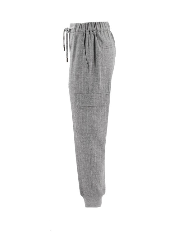 Shop Peserico Grey Trousers With Cargo Pockets