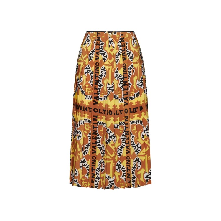 Shop Valentino Bandana Print Silk Skirt In Multicolor