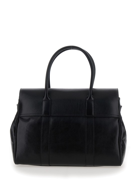 Shop Mulberry Bayswater' Handbag With Twist Closure In Pebbled Leather In Black