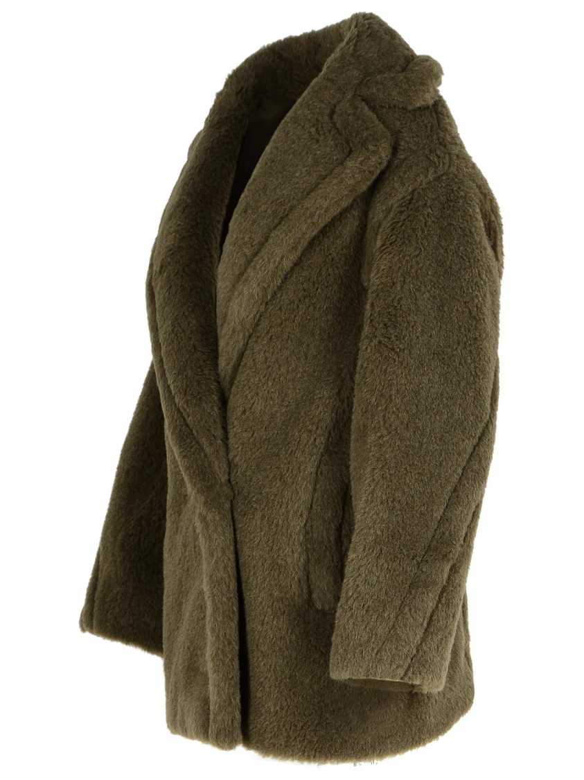 Max Mara Olga Dark Green Alpaca Blend Coat In Green