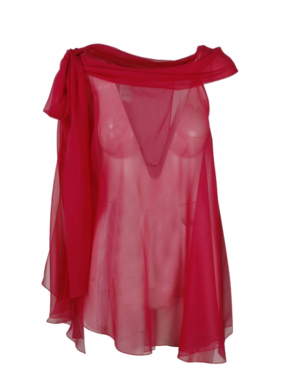 Shop Alberta Ferretti Silk Chiffon Blouse In Red