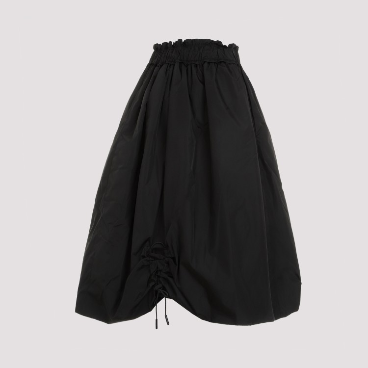 Shop Simone Rocha Elasticated Ruching Black Polyamide Midi Skirt
