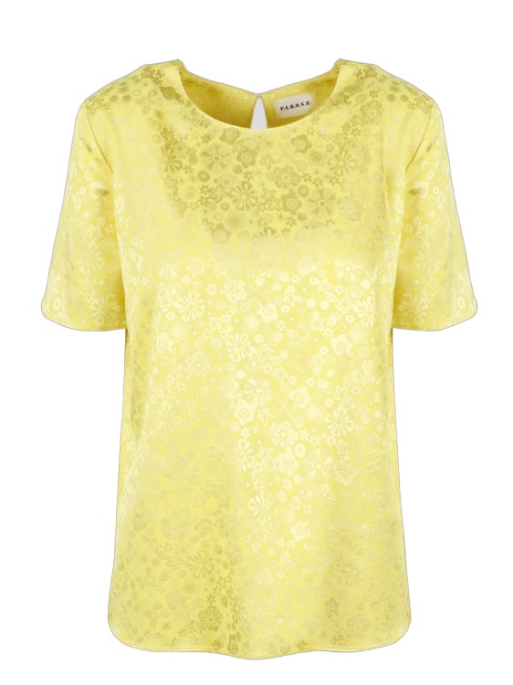 Shop P.a.r.o.s.h Jacquard Blouse In Yellow