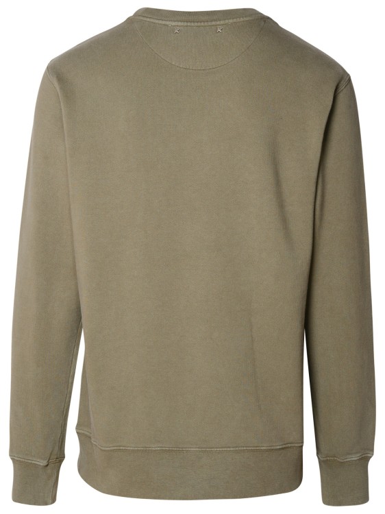 Shop Golden Goose Green Cotton Sweatshirt In Neutrals
