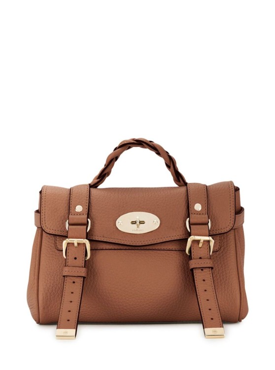 Shop Mulberry Mini Alexa Heavy Crossbody Bag In Brown Leather