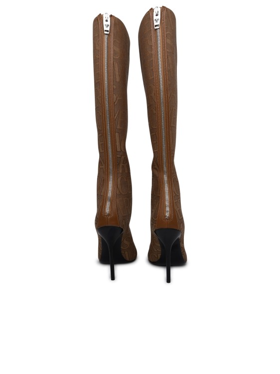 Shop Versace Beige Cotton Blend Boots In Brown