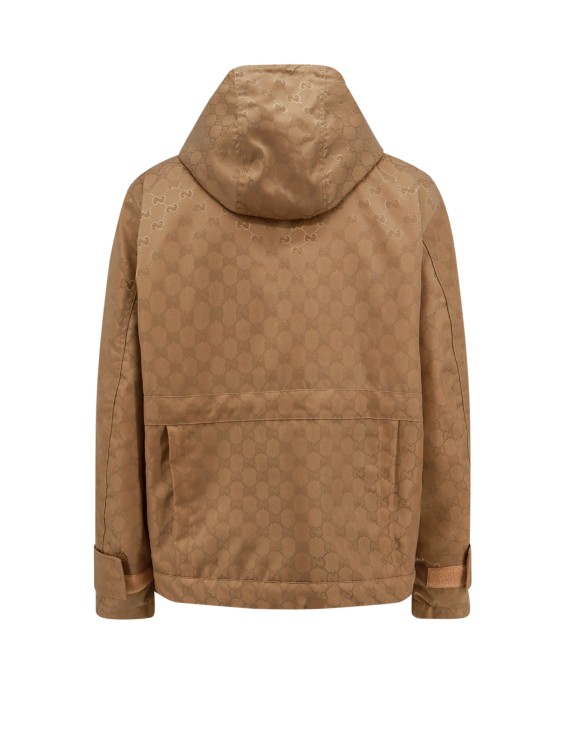 Shop Gucci Gg Nylon Padded Jacket In Brown