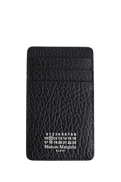 Maison Margiela Vertical Card Holder "four Stitches" In Black  