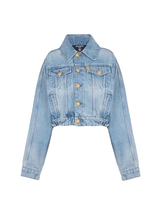 Balmain Oversize Vintage Cotton Denim Jacket In Blue