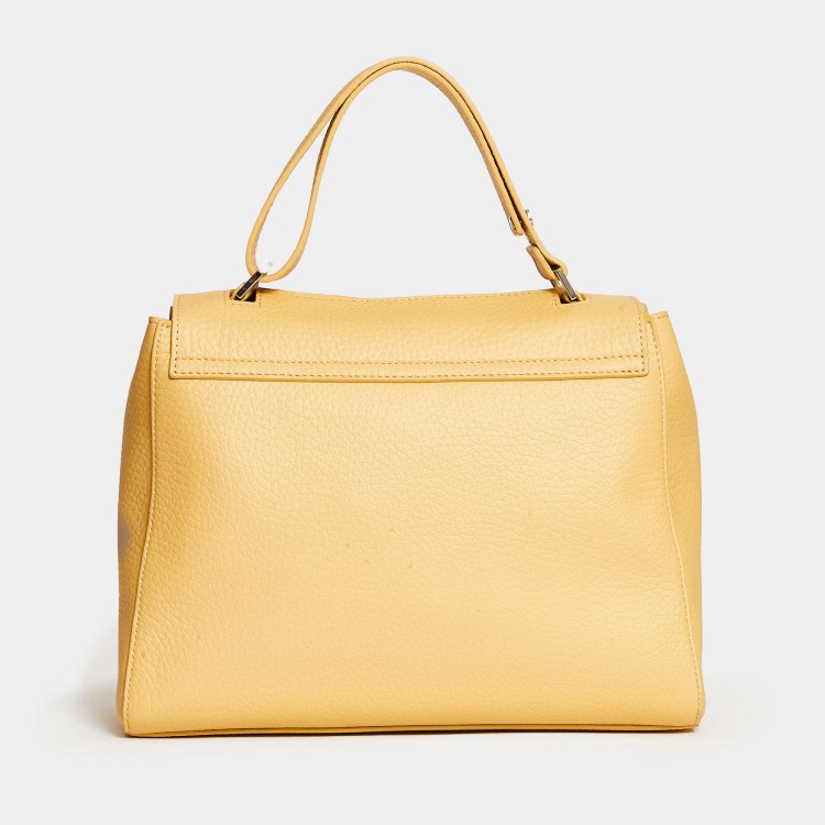 Shop Orciani Yellow Skin Swabian Medium Shoulder Bag