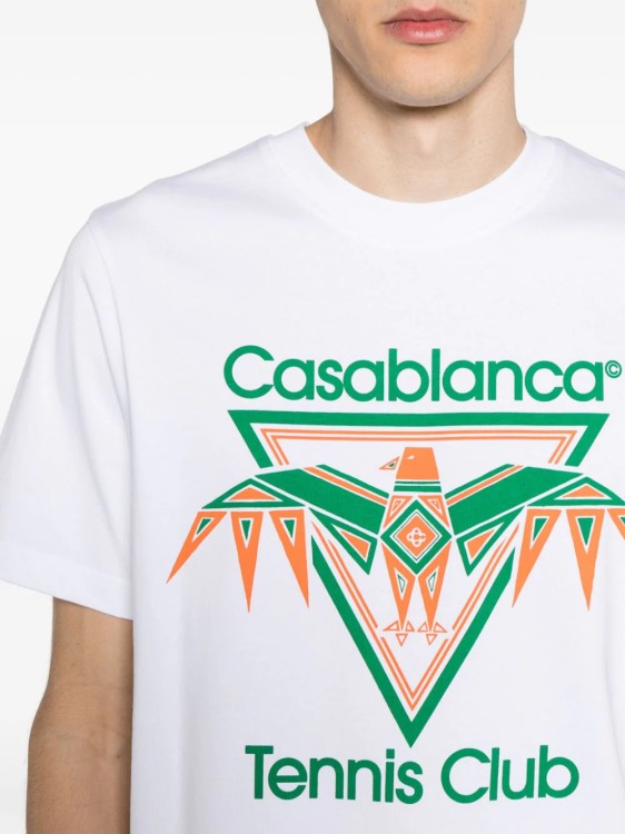 Shop Casablanca White Playful Eagle T-shirt