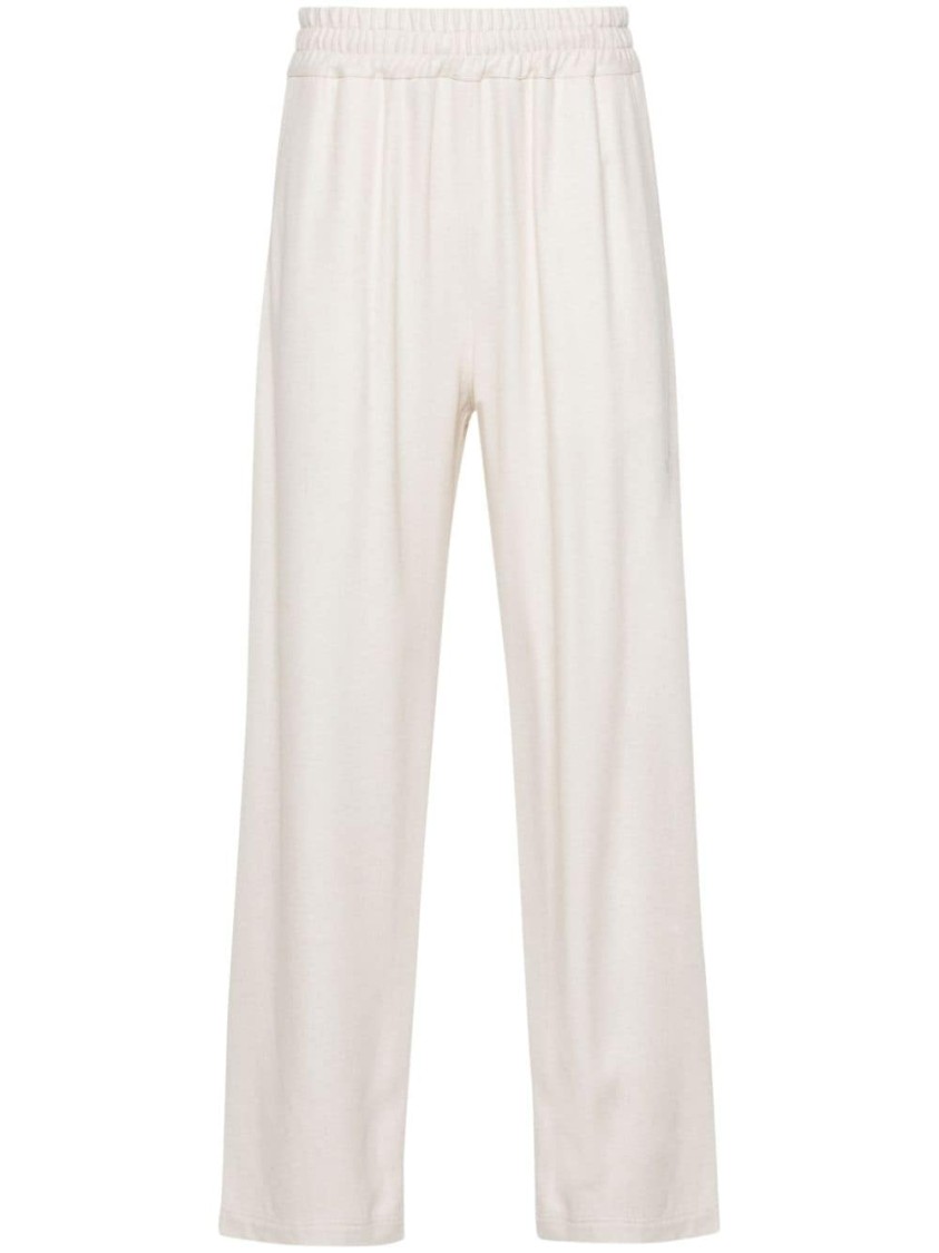 Gcds Embroidered-logo Track Pants In White
