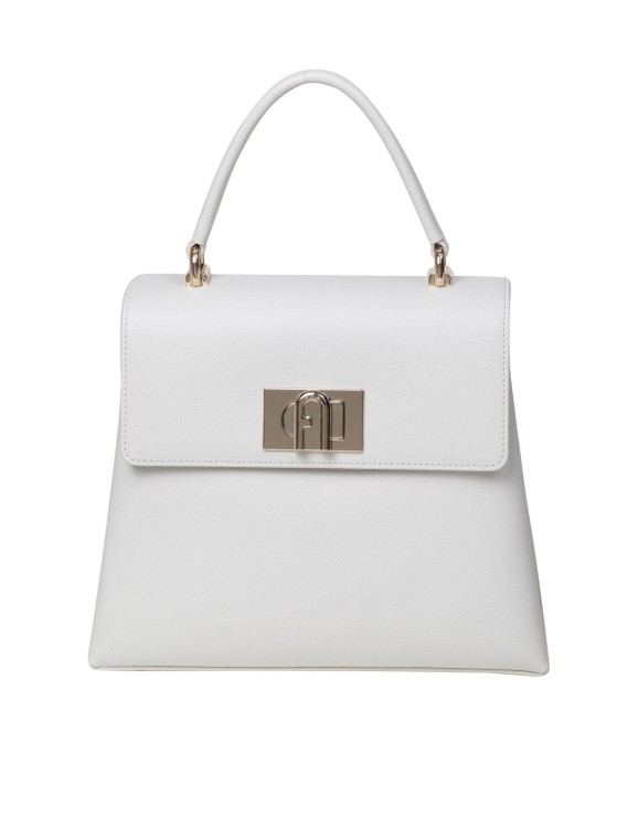 Shop Furla 1927 Handbag In Marshmallow Color Leather In White