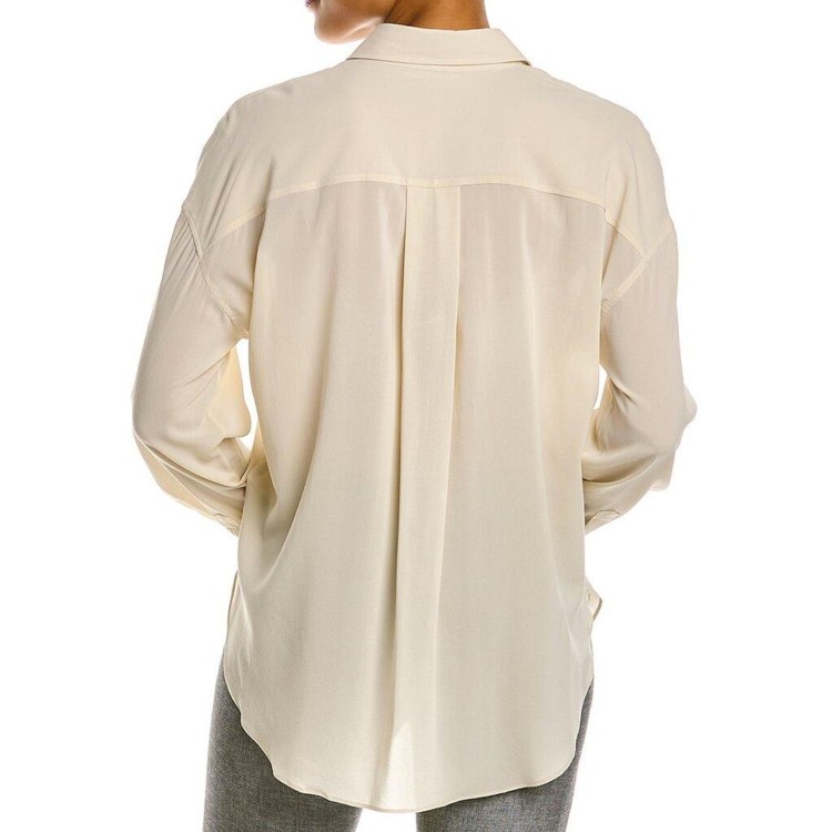 Shop Brunello Cucinelli Silk-blend Shirt In Neutrals