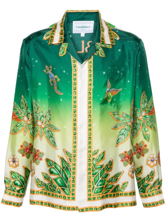 Shop Casablanca Multicolored Joyaux D'afrique Shirt In Green