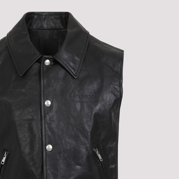 Shop Givenchy Black Calf Leather Vest