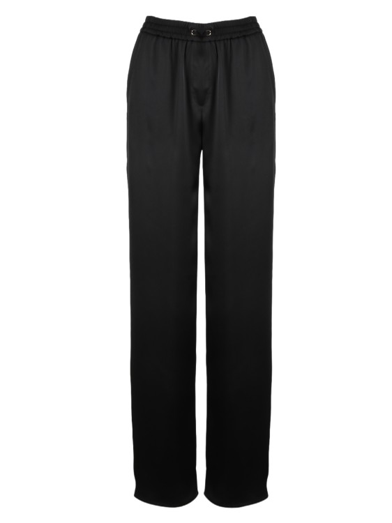 Shop Herno Casual Satin Trousers In Black
