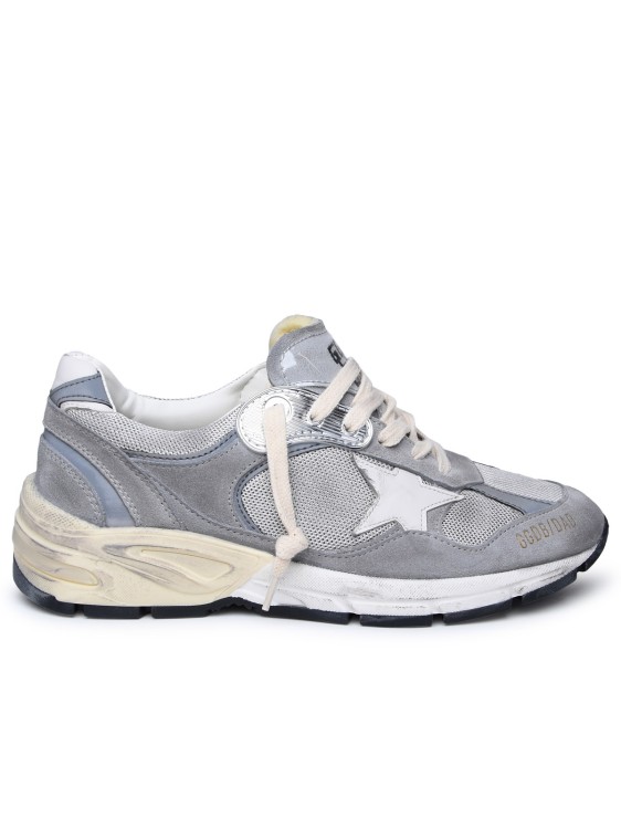 Golden Goose Grey Suede Blend Sneakers In White