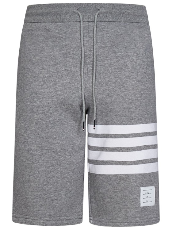 Shop Thom Browne Light Gray Loopback Cotton Sweatshorts In Grey