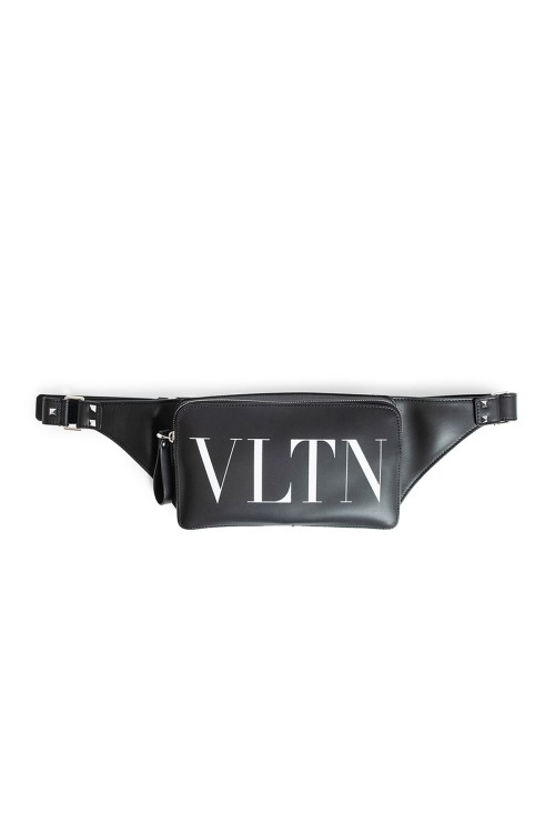 Valentino Garavani Leather Vltn Belt Bag In Black