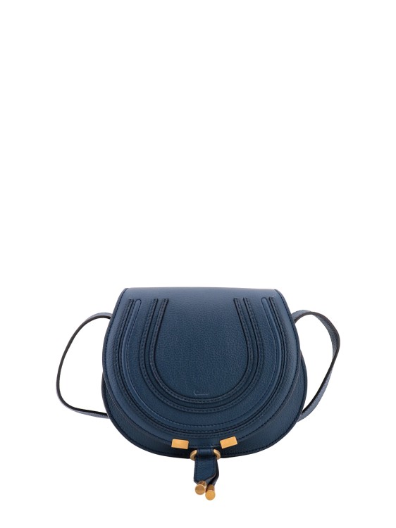 Chloé Marcie Small Leather Shoulder Bag In Blue