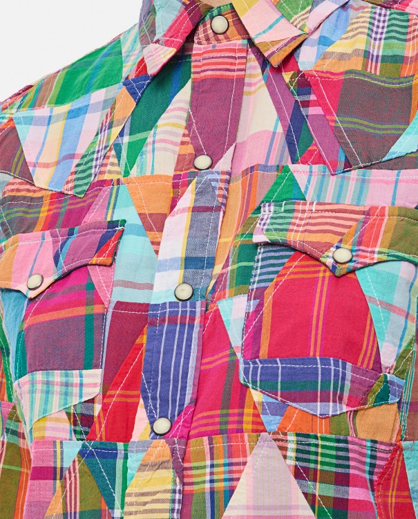 Shop Polo Ralph Lauren Triangle Patchwork Shirt In Multicolor