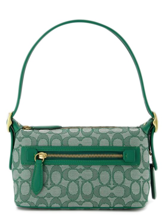 Coach Signature Logo Jacquard Demi Shoulder Bag - Green