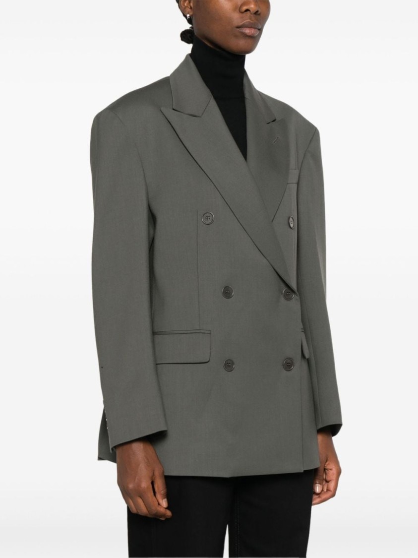 P.a.r.o.s.h Luxurious Wool Blend Blazer In Grey