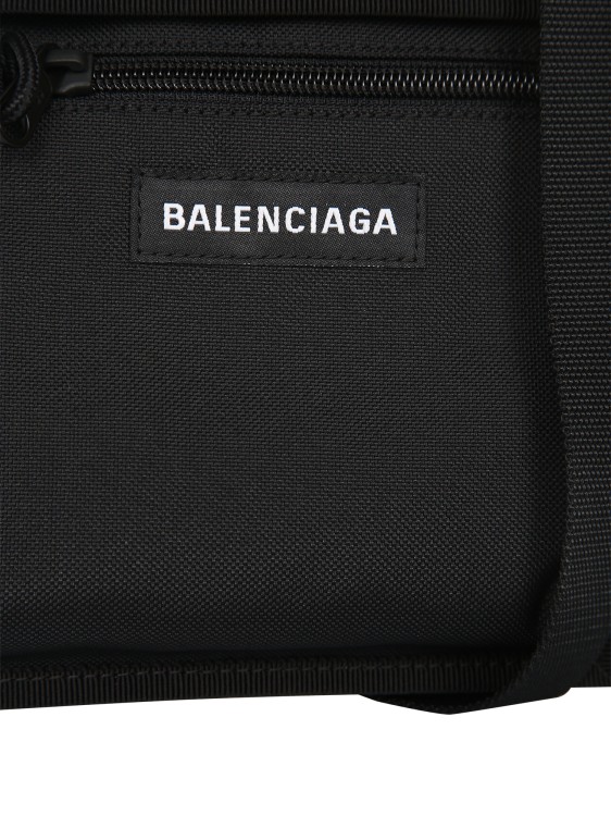 Shop Balenciaga Explorer Nylon Shoulder Bag In Black