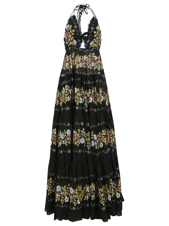 Shop Etro Maxi Dress In Cotton Voile In Black