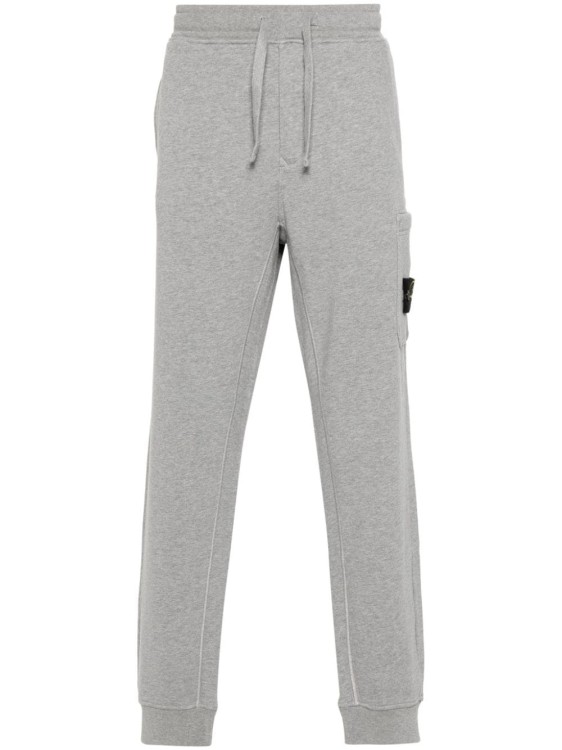 Stone Island Copy Of Compass-patch Cotton Track Pants In Grey