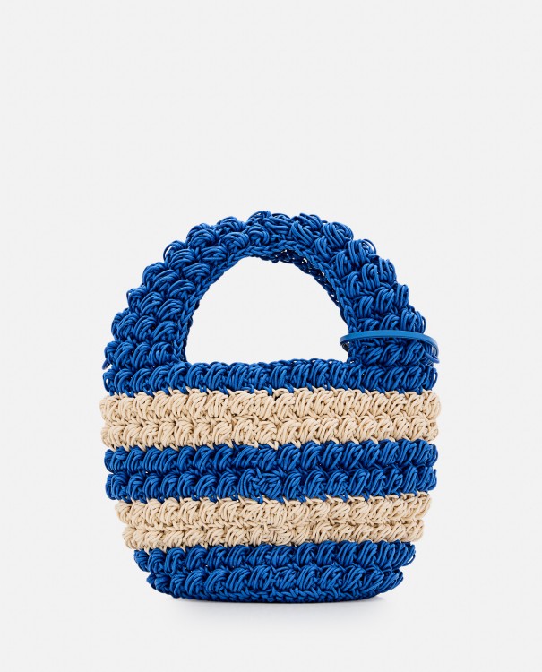 Shop Jw Anderson Popcorn Woven Basket Bag In Blue