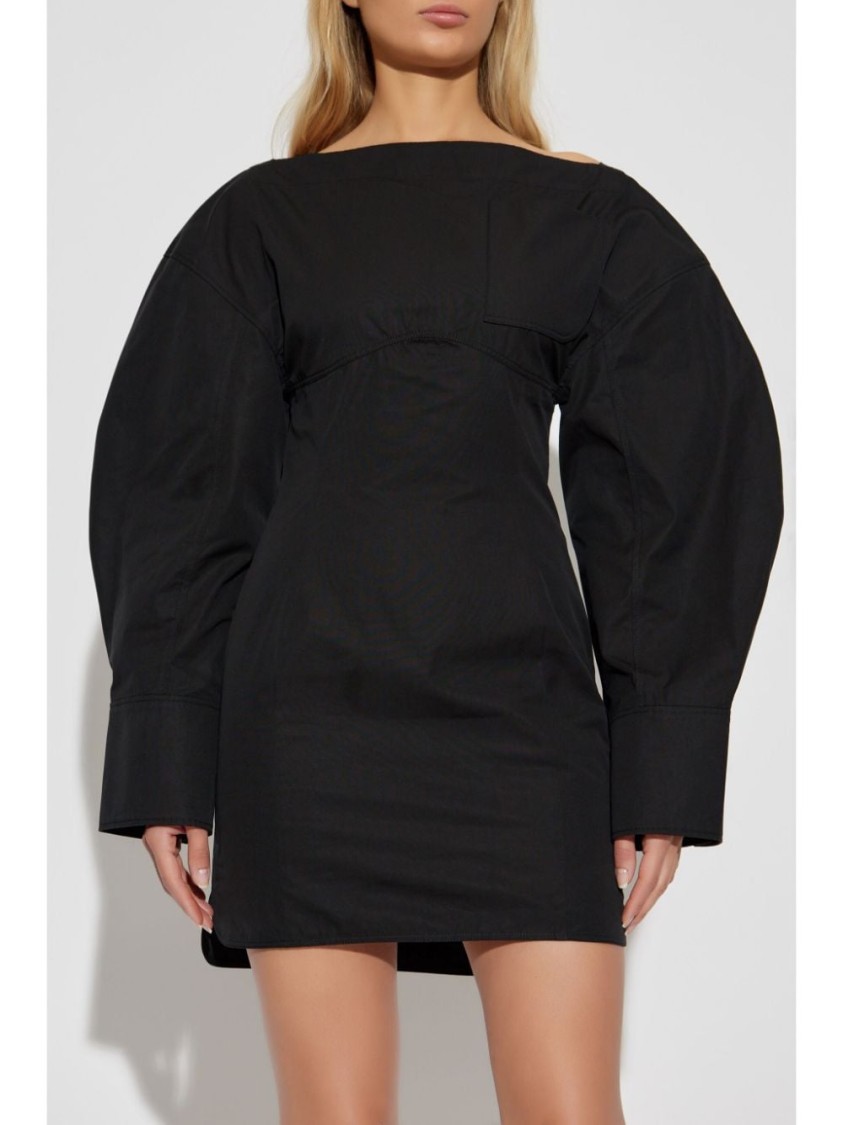 Shop Jacquemus Black La Robe Chemise Casaco Dress