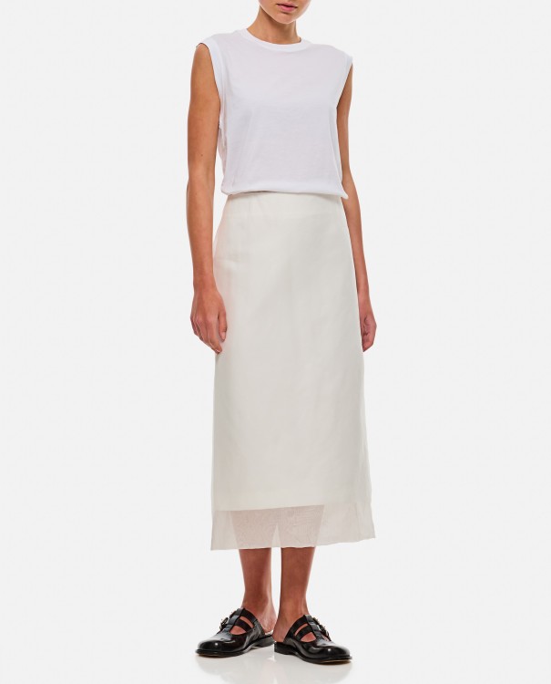 Shop Sportmax Aceti Midi Skirt In White