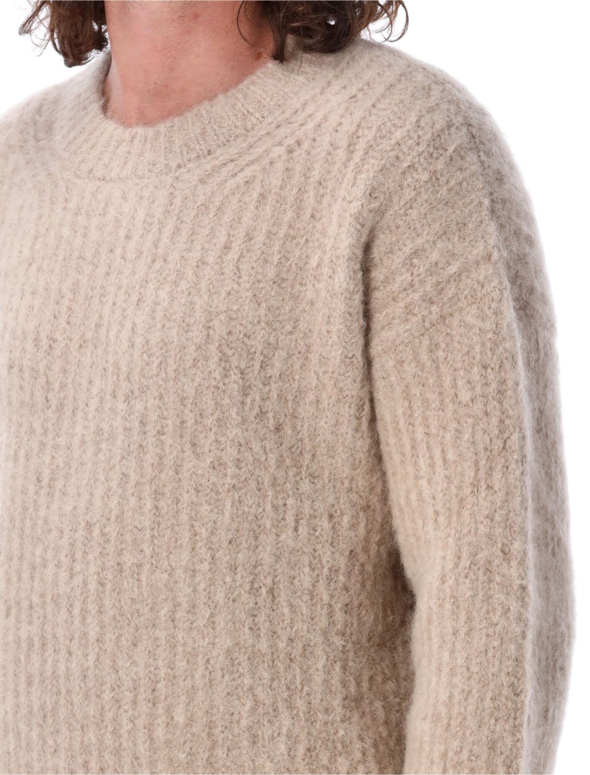 Shop Ami Alexandre Mattiussi Ami Hair Mohair Sweater In Neutrals