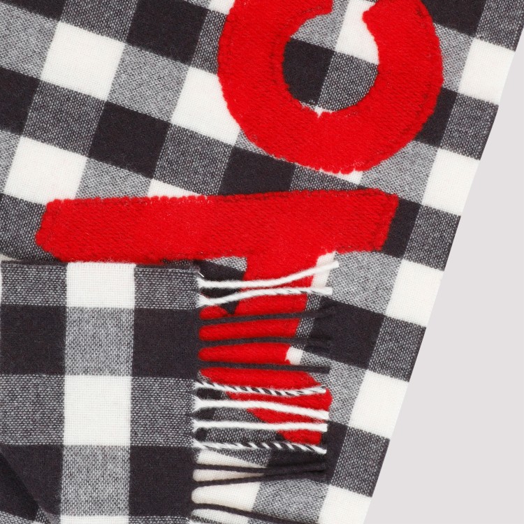 Shop Acne Studios Logoed Wool Scarf In Grey